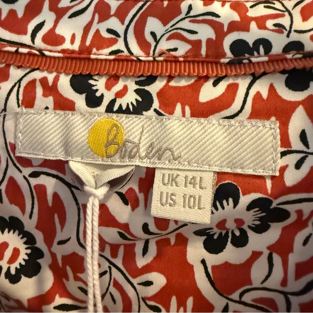 Boden Pink Red Floral Long Sleeve Shirt Dress - Picture 8 of 9
